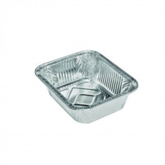 Set 100 Caserole Aluminiu, 430 ml, 146x120x46 mm, Dreptunghiulare, Caserola Aluminiu de Unica Folosinta, Caserola pentru Catering, Caserole pentru Fas