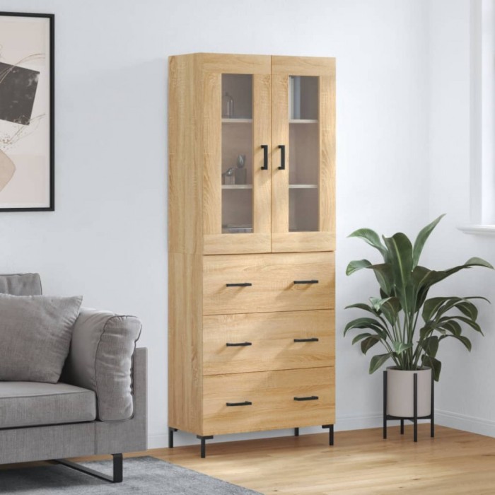 vidaXL Dulap &icirc;nalt, stejar sonoma, 69,5x34x180 cm, lemn compozit