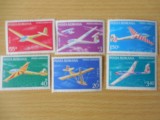 Serie timbre romanesti avioanne aviatie planoare nestampilate Romania MNH, Nestampilat