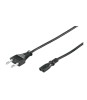 Cablu alimentare Euro la tip 2 pini 1.5m 2x0.75mm2 CUPRU 2.5A 250V negru, Generic