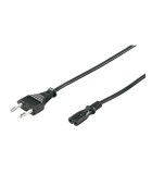 Cablu alimentare Euro la tip 2 pini 1.5m 2x0.75mm2 CUPRU 2.5A 250V negru