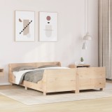 Gossi cadru de pat fara saltea, 135x190 cm, lemn masiv de pin