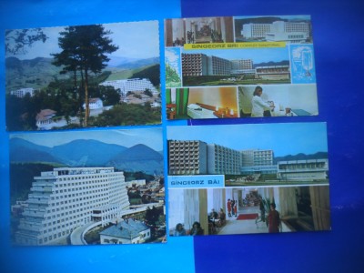 HOPCT LOT 2510 SANGEORZ BAI -JUD BISTRITA NASAUD-4 CARTI POSTALE-CIRCULATE foto