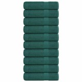 vidaXL Prosoape de baie 10 buc Verde 100x150 cm 360 g/m&sup2; 100% bumbac