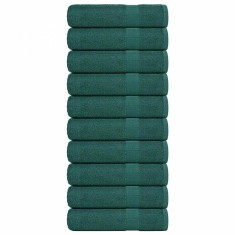 vidaXL Prosoape de baie 10 buc Verde 100x150 cm 360 g/m&amp;sup2; 100% bumbac foto