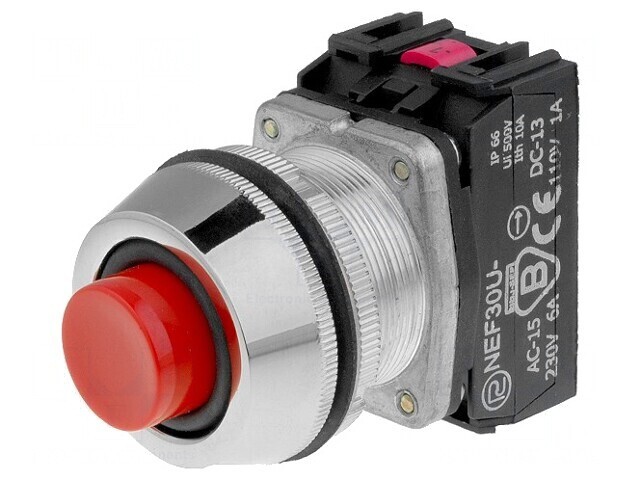 Comutator apăsare 30mm 1 NC NO