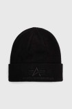 Alpha Industries caciula culoarea negru, din tesatura neteda