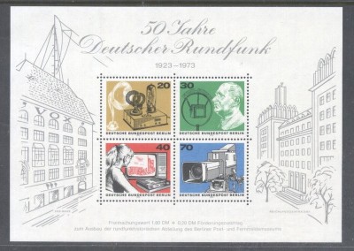 Germany Berlin 1973 Broadcasting Communication perf. sheet Mi.B4 MNH DA.184 foto