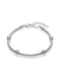 Cumpara ieftin Bratara din Argint 925 Tip sarpe (Snake Chain) cu Insertii Bicolore Rose Gold, 19+3 cm, 9.80g