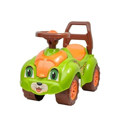 Premergator ride-on TechnoK, masinuta vesela, cu claxon, tigru, verde foto