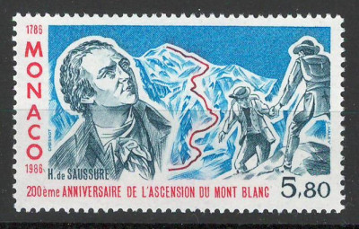 Monaco 1986 Mi 1781 MNH - 200 de ani de la prima ascensiune a Mont Blancului foto