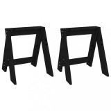 Cumpara ieftin Scaune, 2 buc., negru, 40x40x45 cm, lemn masiv de pin