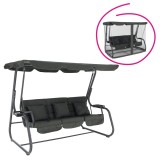 Cumpara ieftin Leagan gradina 3 locuri gri Mija 219x130x168 cm