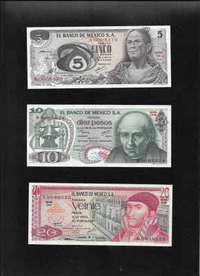 Set Mexic 5 + 10 + 20 pesos aunc/unc foto