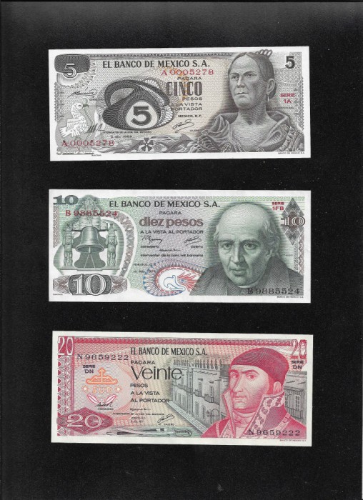 Set Mexic 5 + 10 + 20 pesos aunc/unc