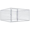 Padoc caini exterior vidaXL 2x2x1m otel galvanizat argintiu - Tarc siguranta animale companie