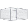 VidaXL Padoc pentru c&acirc;ini de exterior, 2 x 2 x 1 m, oțel galvanizat