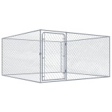 VidaXL Padoc pentru c&acirc;ini de exterior, 2 x 2 x 1 m, oțel galvanizat