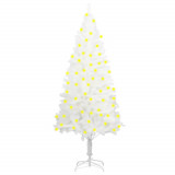 Set brad de Crăciun artificial cu LED-uri, alb, 180 cm