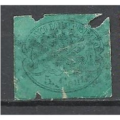 Italy Church State 1867 Coat of arms, 5C, Mi.14, FAULT, used AM.163