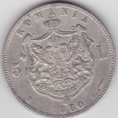 ROMANIA 5 LEI 1880 foto