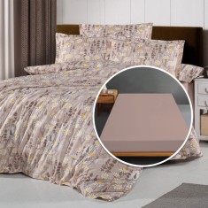 lenjerie de pat ranforce, 100% bumbac, cu husa universala pentru saltea de 140cm x 200cm / 160cm x 200cm-bonnie