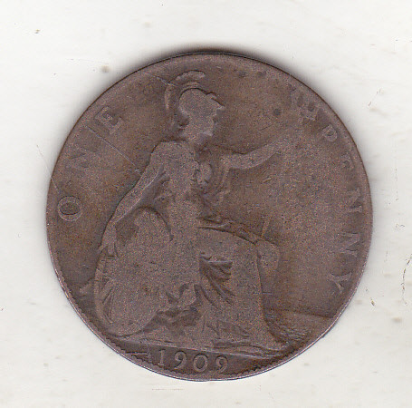 bnk mnd Marea Britanie Anglia 1 penny 1909