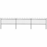 vidaXL Gard de grădină cu v&acirc;rf circular din oțel, 537x80 cm, negru 277649