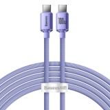 Cablu de Date Type-C la Type-C 100W, 1.2m - Baseus Crystal Shine (CAJY000605) - Purple