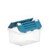 Cutie depozitare 10L cu capac incorporat, din plastic TRASPARENTA