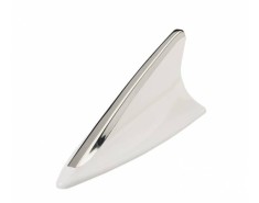 Antena auto ornamentala Rechin Alb + Crom 5.5x13.8x5.1cm universala AutoDrive ProParts foto