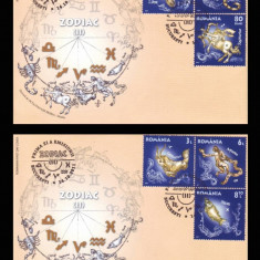 2011 Romania, 2 FDC Zodiac (II) LP 1919, Horoscop plicuri prima zi