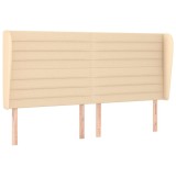 Cumpara ieftin Tablie de pat cu aripioare, crem, 163x23x118/128 cm, textil
