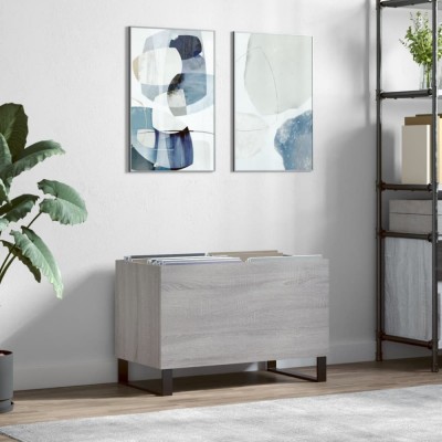 vidaXL Dulap pentru discuri gri sonoma 74,5x38x48 cm lemn prelucrat 831738 foto
