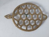 Suport vase fierbintai / calcator, in forma de broasca testoasa, vintage, de alama / bronz - 24x16xm