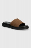 Cumpara ieftin Vagabond Shoemakers papuci din piele CONNIE femei, culoarea maro, cu platforma, 5757-250-19