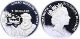 D2 Solomon Island/5 Dollars - Elizabeth II Alvaro Mendana de Neyra/Argint .500 ,10 g /PROOF