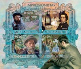 MOZAMBIC 2013 - Picturi, impresionisti / set complet MNH - bloc+colita (2 imagini)