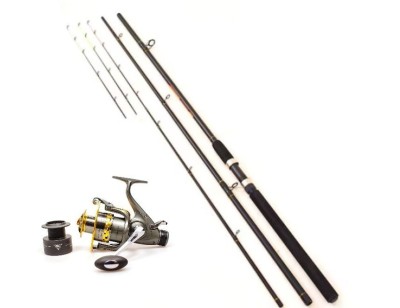 Set lanseta Accesorii pescuit &amp;gt; Nada si momeli cu mulineta kt5000 diamat alb cu baitrunner foto
