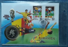 2000 Kwacha 1994 Zambia PROOF FDC + moneda tematica Romania CM fotbal