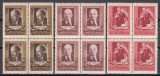 ROMANIA 1955 LP 383 - 85 DE ANI DE LA NASTEREA LUI LENIN SERIA IN BLOC DE 4 TIMBRE STARE MNH, Nestampilat