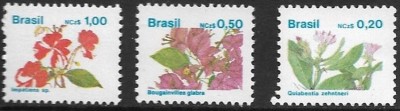 C424 - Brazilia 1989 - Flori 3v.neuzat,perfecta stare foto