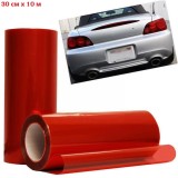 Folie de protectie rosu transparenta pentru faruri si stopuri - 10 M x 30 cm, Oem