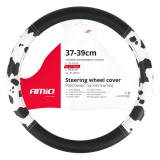 Husa volan auto AMiO SWC-62-M, protectie antiderapanta pentru volan, montaj rapid, dimensiune 37-39 cm, materiale de calitate