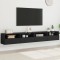 Gossi dulapuri tv de perete 2 buc. negru 100x30x30 cm lemn compozit
