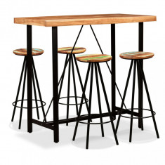 Set mobilier bar, 5 piese, lemn masiv acacia si lemn reciclat GartenMobel Dekor foto