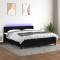 Gossi pat cu arcuri, saltea si led, negru, 180x200 cm, textil