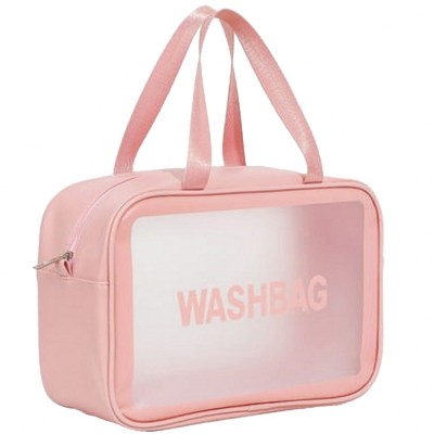 Gentuta cosmetica impermeabila, pentru femei, WashBag Top Choice 99328, roz foto
