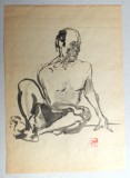 Ovidiu Marciuc &quot;Nud de barbat&quot; desen in tus