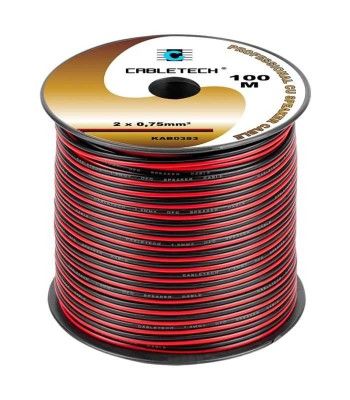 Cablu difuzor cupru 2x0.75mm rosu/negru Cabletech KAB0383 foto
